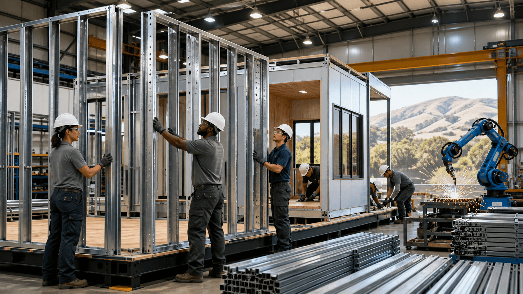 Inside Factory Home Assembly for California’s Hybrid Steel Builds